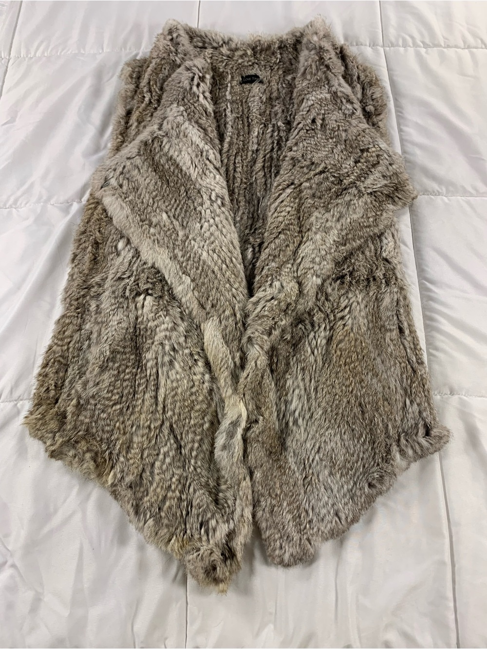 Pre loved LOVE TOKEN 100% rabbit fur vest womens size M